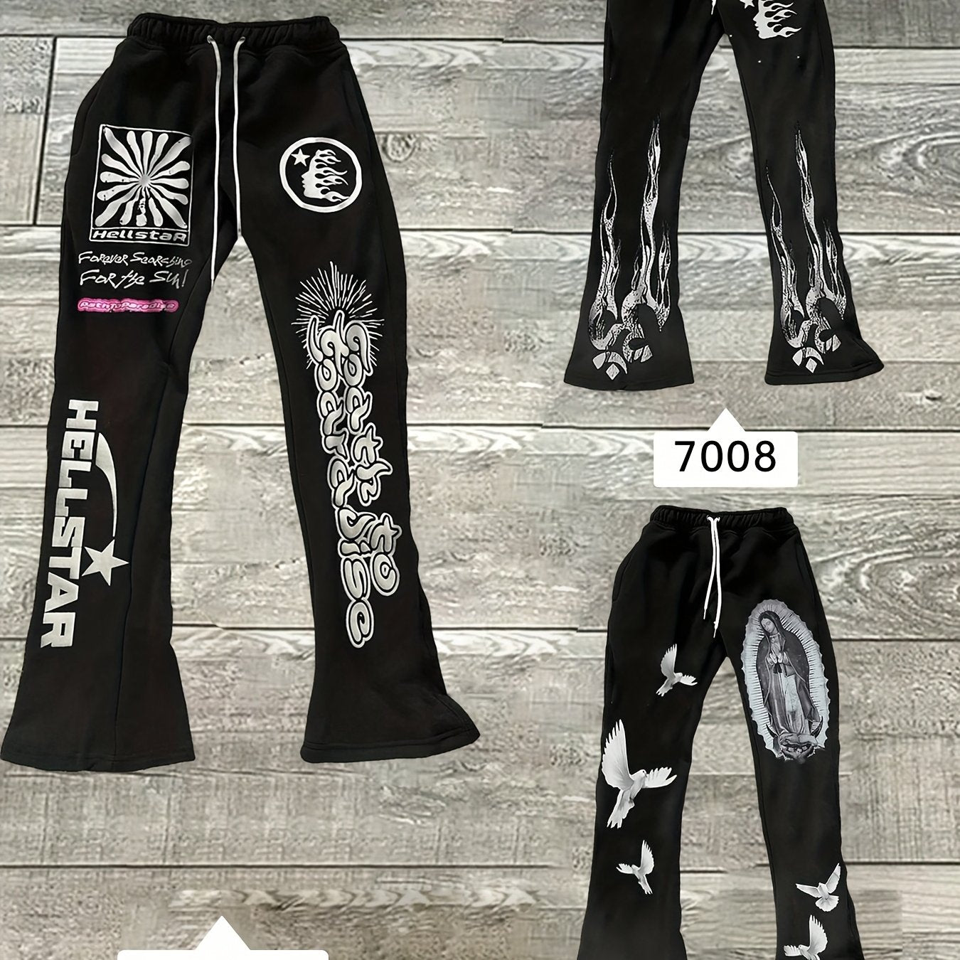 Guireniao 3pcs Set of High-End Birds' Pants, Autumn And Winter Outdoor Drawstring Sports Pants, Versatile And Casual SS69 47.69 XXL / Black+Black+Black