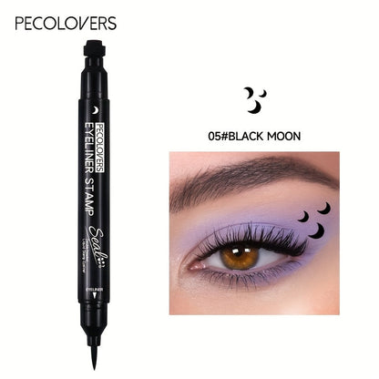 PECOLOVERS 2-in-1 Black Liquid Eyeliner Stamp Pen, Waterproof Quick Dry Love Heart Design, Cosmetic Makeup Tool SS69 7.69 05
