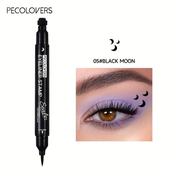 PECOLOVERS 2-in-1 Black Liquid Eyeliner Stamp Pen, Waterproof Quick Dry Love Heart Design, Cosmetic Makeup Tool SS69 7.69 05