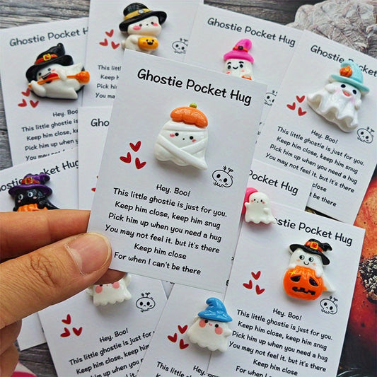 40pcs Halloween Cards with Pocket Hug - Cute Ghosts, Bats, Pumpkins - Spooky Cute Party Decorations, Birthday & Wedding Greeting Cards - Includes Hug Pocket for Easy Storage - Perfect for Halloween Party Favors, Gifts for Fam SS69