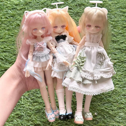 1/12 BJD Dolls Blind Box | Kawaii MJD BJD Dolls High School Campus Series 1/12 Ball Jointed Doll Collectable Action Figure for Girls Birthday Party Gift Toys, Mixed Color Rubber Material