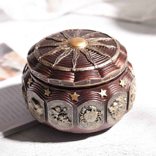 Retro Constellation Music Box with Sankyo 18-Note Wind Up, Rotating Goddess LED Lights Twinkling, Music Jewelry Box, Birthday Gift, Christmas Anniversary Gift