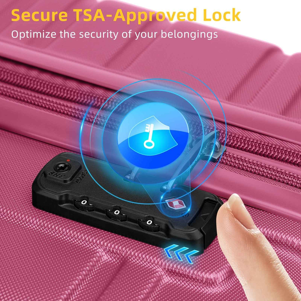 6pcs Women's Expandable Hardside Luggage Set with TSA Lock - Lightweight ABS Suitcase Collection, Spinner Wheel System & Telescopic Handle, Multi-Color Options (Sky / /////) for Carry-On & Checked