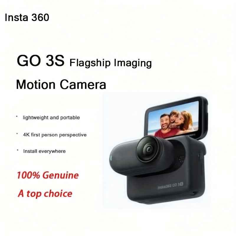Insta360 GO 3S - 4K Tiny Portable Vlogging Camera, Hands-Free POVs, Mount Anywhere, Stabilization, 140 Min Battery Life, Pet POV