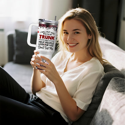 [Horror Cat Coffee Mug] Halloween Horror Cat Coffee Mug | 1pc Stainless Steel Insulated Cup 40oz with Lid & Straw, Large Capacity, White - Halloween Cat Cup SS69