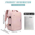 [Lightweight|Large Capacity] Lightweight Large Capacity Backpack | 15.6" Tablet/15" Laptop Compatible, 20+1 Compartments, Padded Shoulder Straps, Golden-Tone Hardware, Soft Shell School Travel Backpack for Women & Men, White