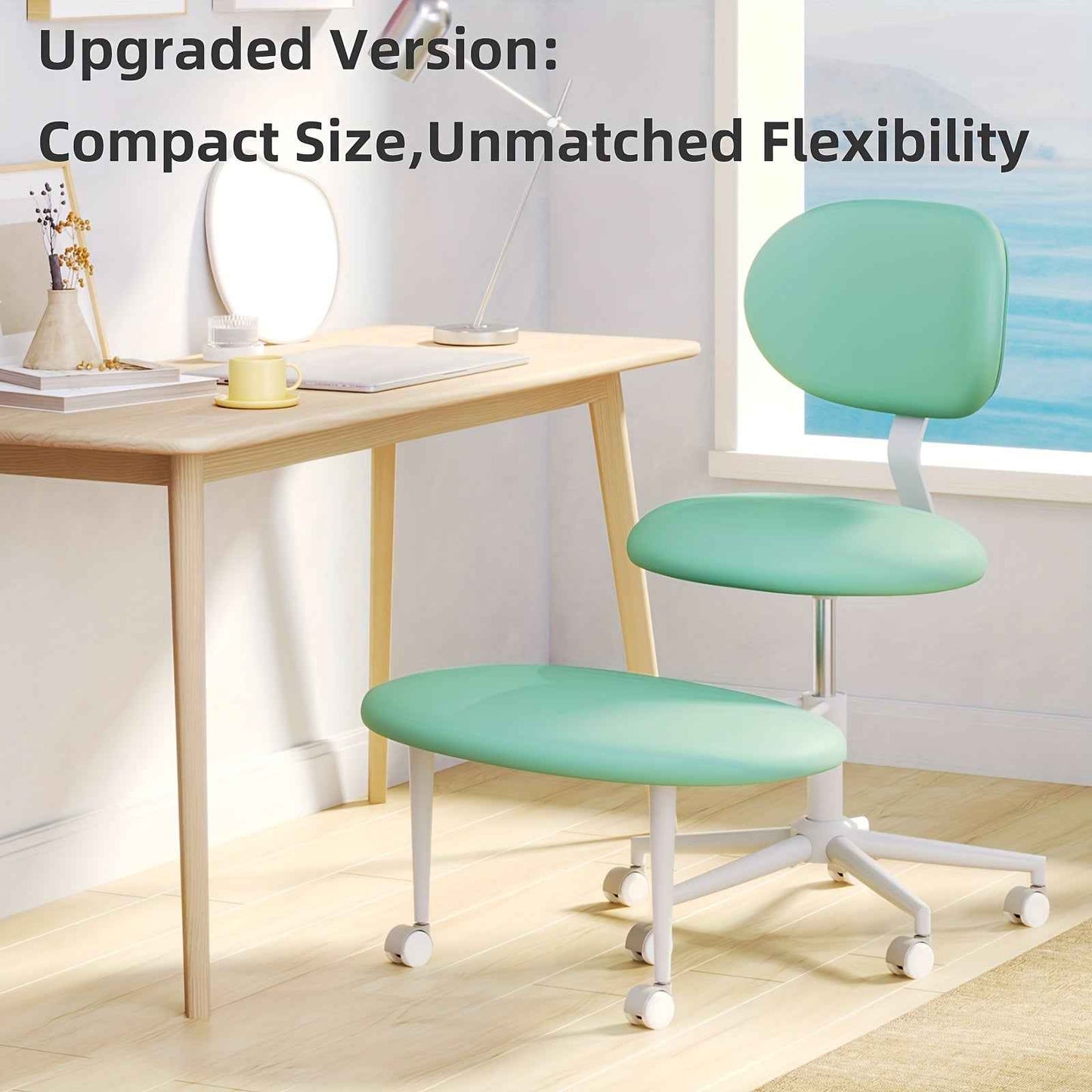 Ergonomic Cross Legged Office Chair | 360° Swivel, Adjustable Height, Lumbar Support, Velvet and PU Leather Black, Stainless Steel Frame, Memory Foam, Perfect Christmas Gift for Fidgety Sitters and Yoga Lover.