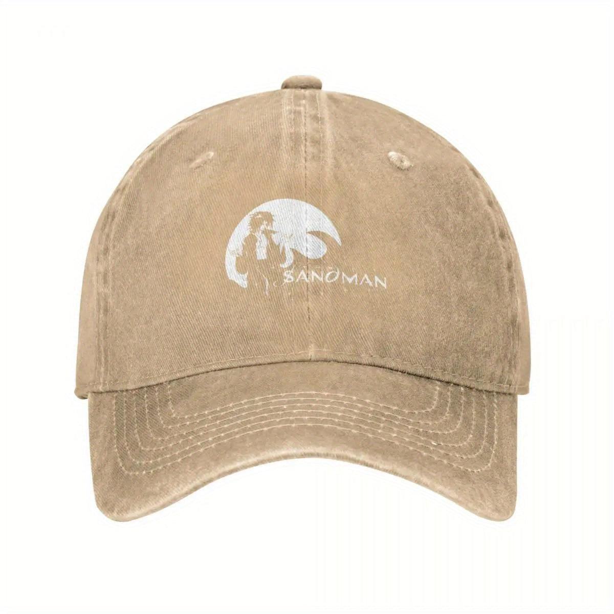 2025 NEW The Sandman Morpheus Baseball Cap - Black Polyester, Distressed Look, Adjustable Strap, Ideal for Golf & Beach Outings, Beach Bag Hat|Vintage Baseball Cap|Distressed Look Hat SS69 21.69 Natural