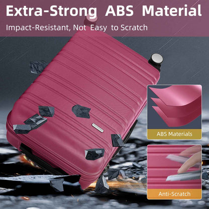 6pcs Women's Expandable Hardside Luggage Set with TSA Lock - Lightweight ABS Suitcase Collection, Spinner Wheel System & Telescopic Handle, Multi-Color Options (Sky / /////) for Carry-On & Checked