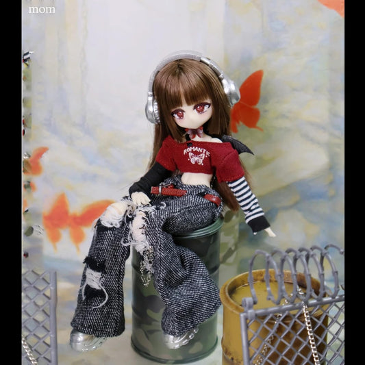 1/12 BJD Dolls Blind Box | Kawaii MJD BJD Dolls High School Campus Series 1/12 Ball Jointed Doll Collectable Action Figure for Girls Birthday Party Gift Toys, Mixed Color Rubber Material