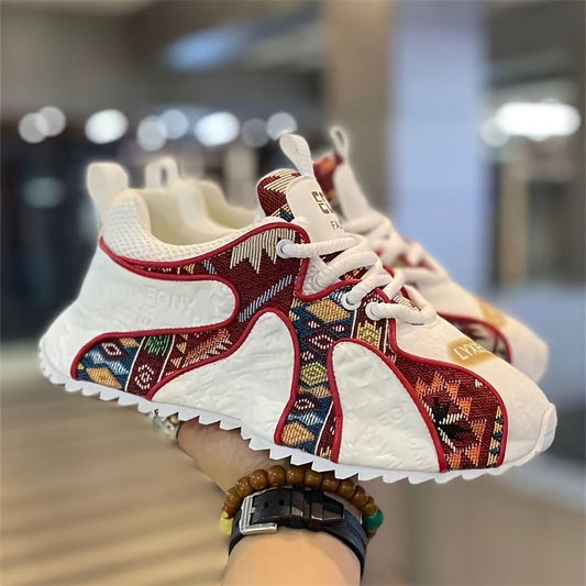 Breathable Men's Fashion Running Shoes - Comfortable Soft Soles for Outdoor Jogging, Winter, Autumn SS69 32.69 White Red / US 11.5