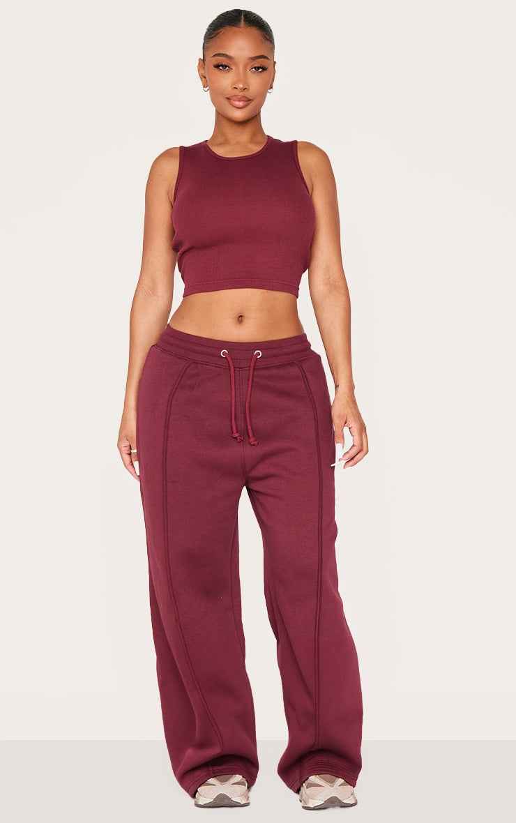 Shape Grey Marl Binded High Waist Wide Leg Joggers