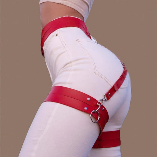 Sexy Pink Lace-Up Corset Belt for Women - Adjustable Straps & Metallic Buckles, Non-Transparent Solid Color Adult Novelty Accessory for BDSM, Roleplay & Themed Events, Themed Event Wear, Elegant Design, Durable Construction SS69