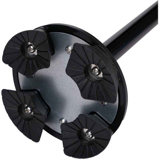 Heavy-Duty Folding Cane with LED Light & Alarm - Adjustable Height (5-Tier/83.82cm-96.52cm) Cane Suitable for, Stick with Pivoting Quad Base, Slip-Resistant Tip, T-Handle & Wrist Strap (Collapsible Crutch)