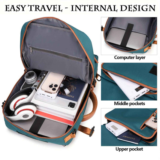 [Large Multifunctional] Large Multifunctional Backpack | Convertible, Laptop & Shoe Compartment, Zipper Closure, Adjustable Strap, Lining, Royal