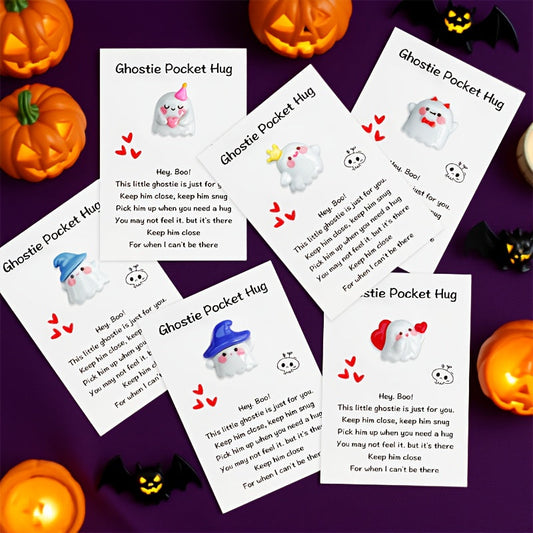 40pcs Halloween Cards with Pocket Hug - Cute Ghosts, Bats, Pumpkins - Spooky Cute Party Decorations, Birthday & Wedding Greeting Cards - Includes Hug Pocket for Easy Storage - Perfect for Halloween Party Favors, Gifts for Fam SS69