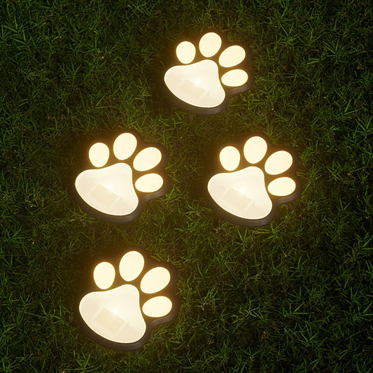 Shenzhi Tech Solar LED Dog Paw Print Lights For Halloween Decor & Pet Lovers, 4-Pack Outdoor Solar Lights With Auto On/Off, Warm White LED For Garden, Pathway, Room Decor & Fall Home Decor Gift SS69
