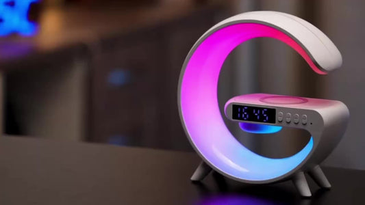 RGB Night Light with 256 Color Changes Fast Wireless Charging Phone Bedside Lamp Ambient Lighting Bluetooth Speaker Alarm Simulation Clock Timer Desktop Decor Smart Home for Samsung for iPhone 17 AirPods Sunrise Simulation Fu