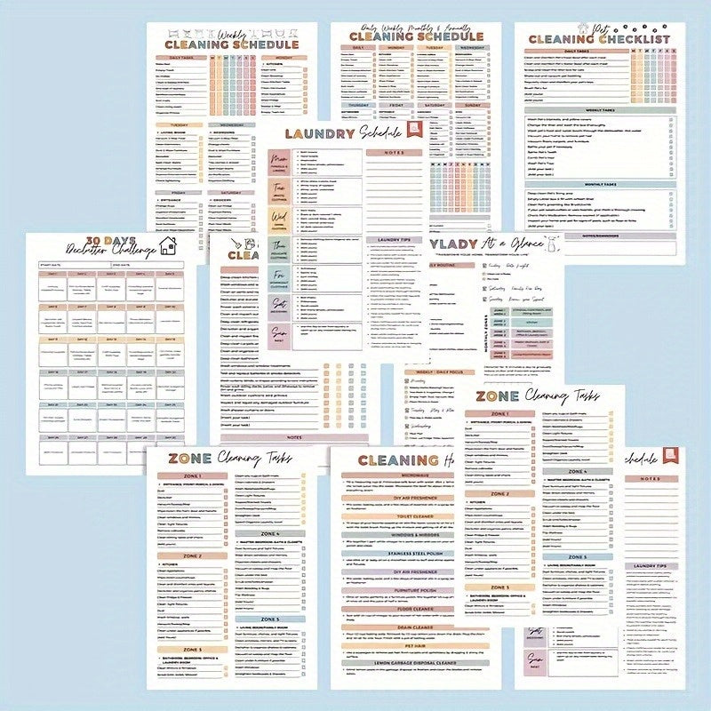 36 Page Attention Deficit Disorder Cleaning Plan Board - A Comprehensive Home Maintenance Organization Checklist Covering Daily, Periodic, Monthly, And Annual Tasks, with a Household Schedule SS69