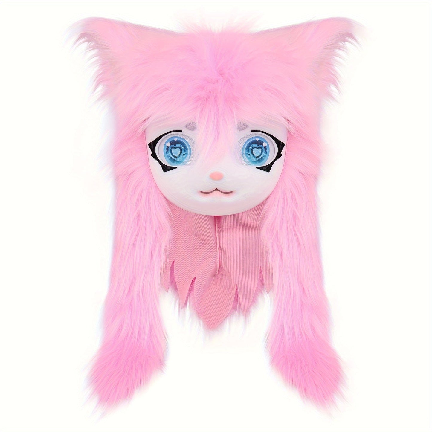 Animal Head Cat Fursuit Cut Mask Halloween Masquerade Cosplay Costume Props SS69 51.69 pink