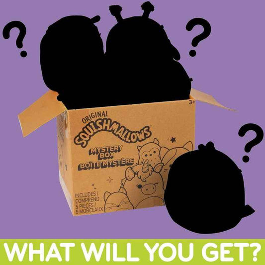 Squishmallows Original 5" Plush Mystery Box 5 Pack – Surprise Soft Collectible Stuffed Animal Toy – Christmas Stocking Stuffer Gift