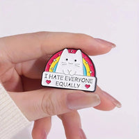1-5pcs Cartoon Anime Creative Quirky White Cat Badge Decoration Clothing Accessories Metal Badge Brooch Exploration Badge Accessories SS69
