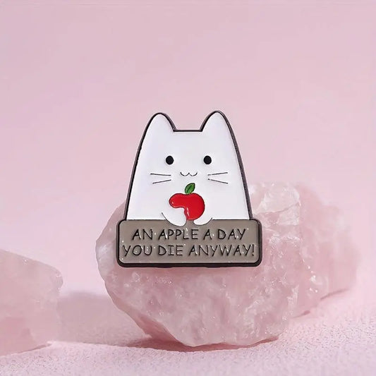 1-5pcs Cartoon Anime Creative Quirky White Cat Badge Decoration Clothing Accessories Metal Badge Brooch Exploration Badge Accessories SS69