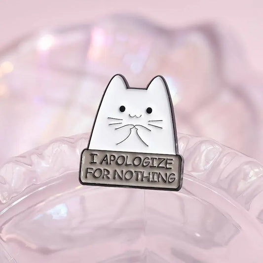 1-5pcs Cartoon Anime Creative Quirky White Cat Badge Decoration Clothing Accessories Metal Badge Brooch Exploration Badge Accessories SS69