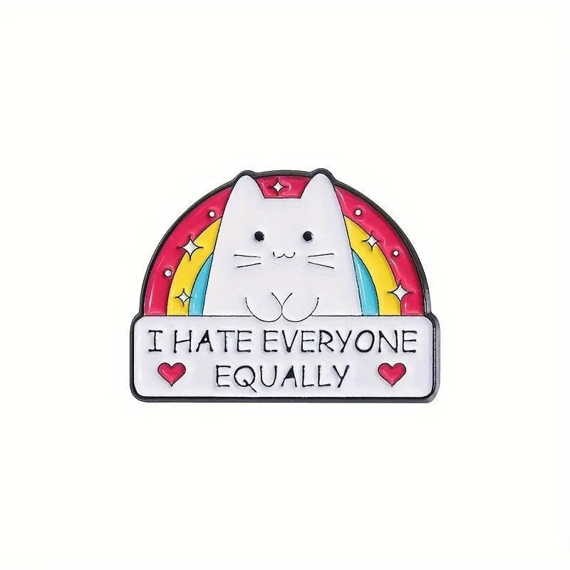 1-5pcs Cartoon Anime Creative Quirky White Cat Badge Decoration Clothing Accessories Metal Badge Brooch Exploration Badge Accessories SS69