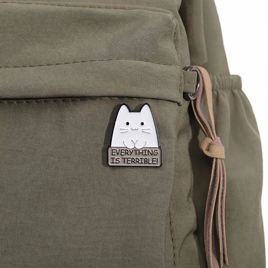 1-5pcs Cartoon Anime Creative Quirky White Cat Badge Decoration Clothing Accessories Metal Badge Brooch Exploration Badge Accessories SS69