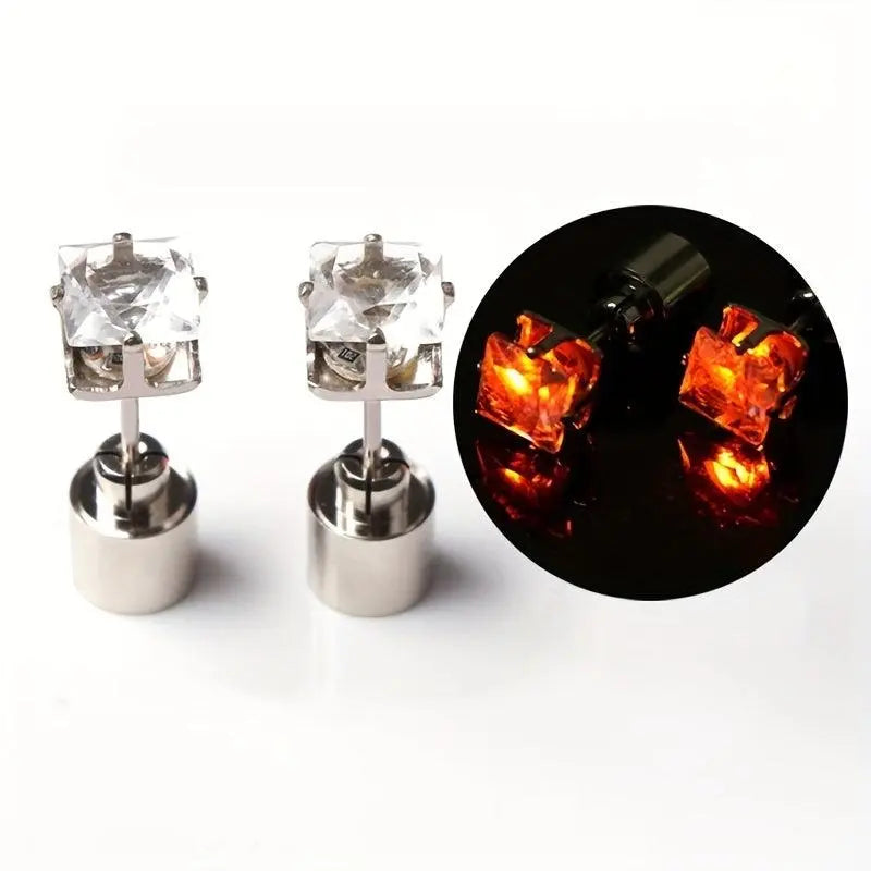 1 Pair Cool Colorful Flashing Earrings Glowing In The Dark - SS69