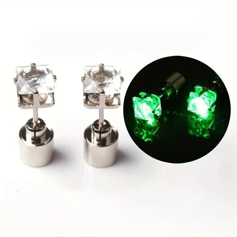 1 Pair Cool Colorful Flashing Earrings Glowing In The Dark - SS69