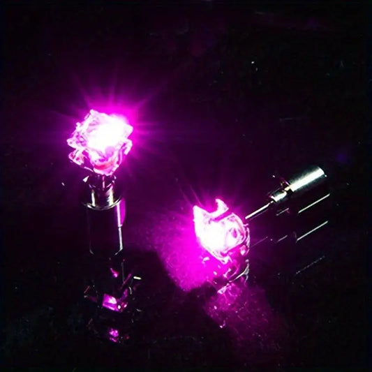 1 Pair Cool Colorful Flashing Earrings Glowing In The Dark - SS69