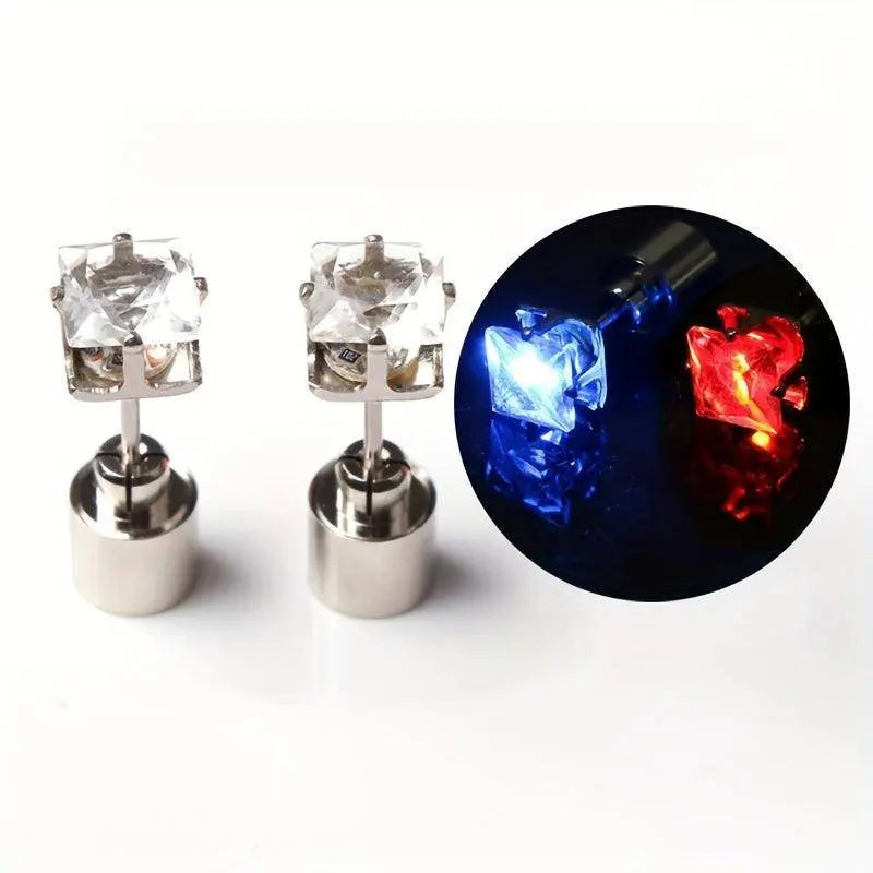 1 Pair Cool Colorful Flashing Earrings Glowing In The Dark - SS69