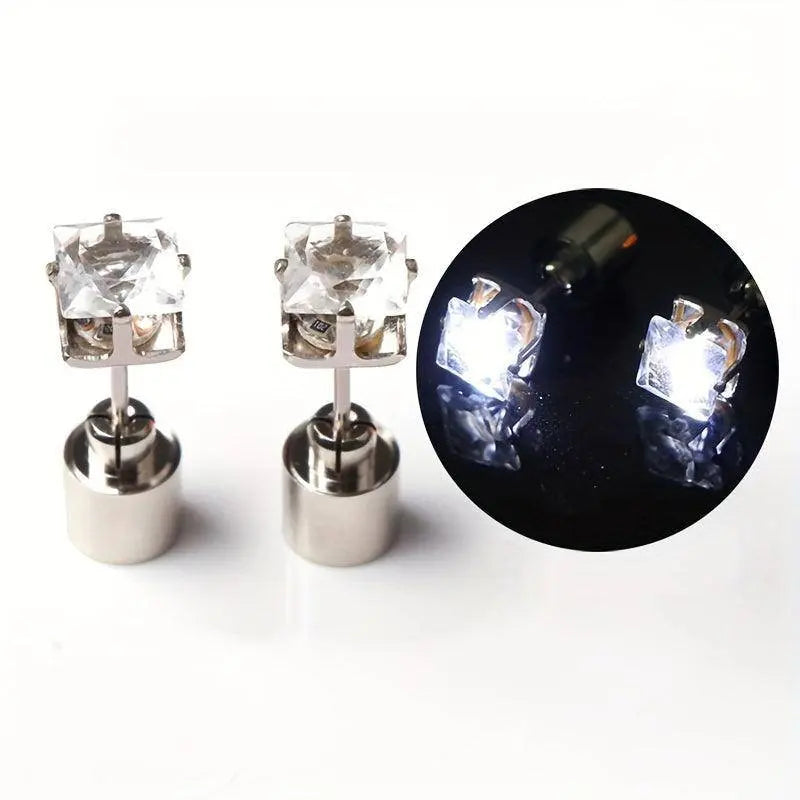 1 Pair Cool Colorful Flashing Earrings Glowing In The Dark - SS69