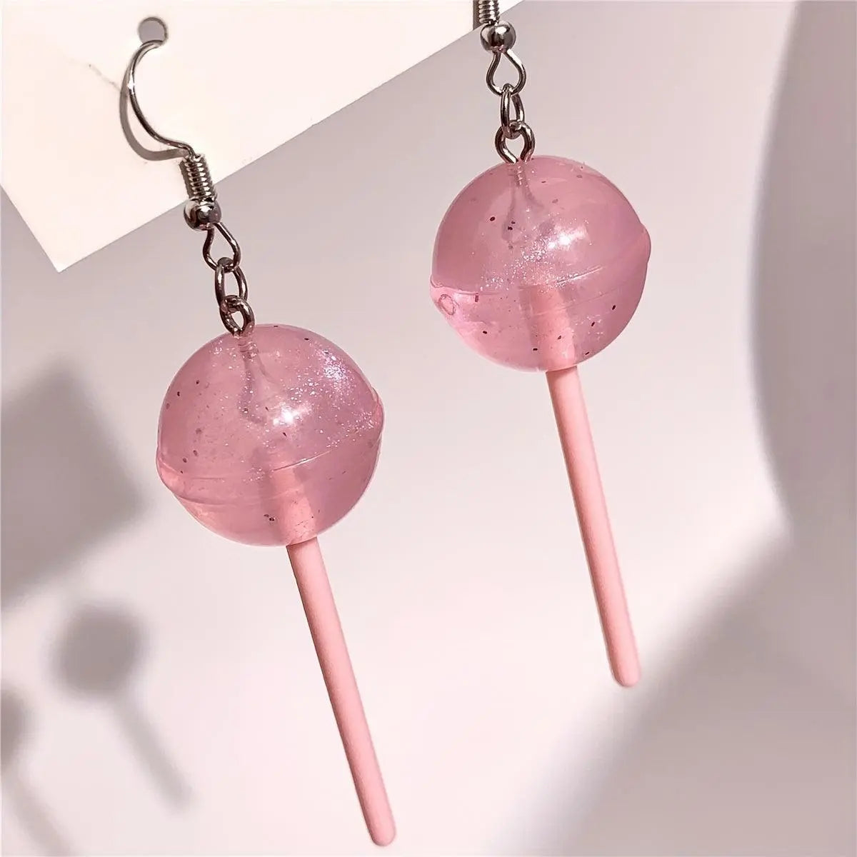 1 Pair Of Y2k Style Drop Earrings Pink Lollipop - SS69