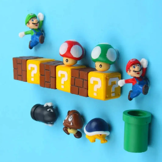 1 Set Japan Game Figure Super Mario Bros Fridge Magnets Refrigerator Stickers Ornament Luigi Yoshi Toad Mini Figurine Doll SS69