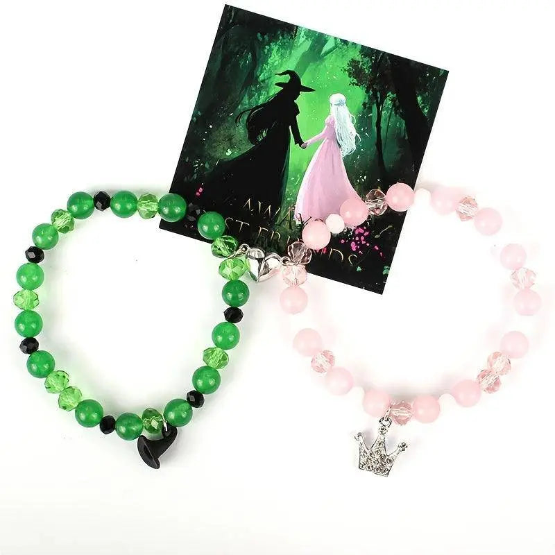 1 Set Wicked Inspired Friendship Bracelets. Evil Queen - Crown Princess. Glass Bead Jewelry SS69