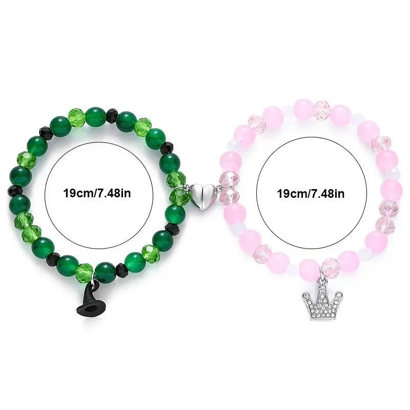 1 Set Wicked Inspired Friendship Bracelets. Evil Queen - Crown Princess. Glass Bead Jewelry SS69
