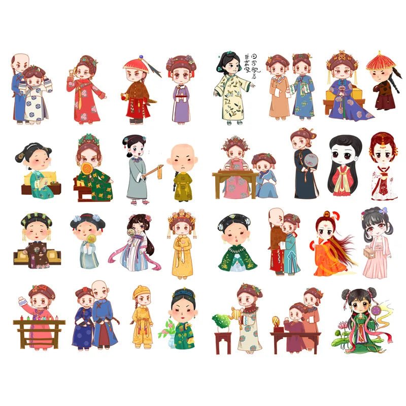 1 PCS Retro Chinese Girls in the Dream of Red Mansion Scrapbook Book Journal Stationery Stickers School Office Art Supplies - SS69