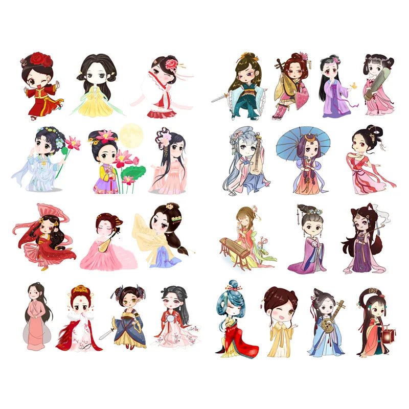 1 PCS Retro Chinese Girls in the Dream of Red Mansion Scrapbook Book Journal Stationery Stickers School Office Art Supplies - SS69