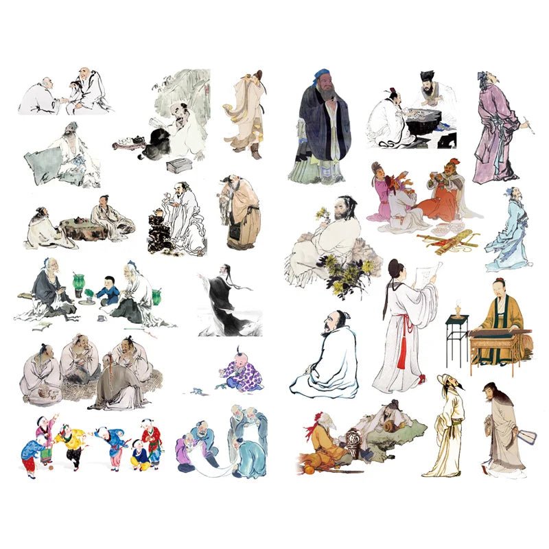 1 PCS Retro Chinese Girls in the Dream of Red Mansion Scrapbook Book Journal Stationery Stickers School Office Art Supplies - SS69