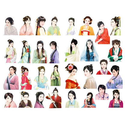 1 PCS Retro Chinese Girls in the Dream of Red Mansion Scrapbook Book Journal Stationery Stickers School Office Art Supplies - SS69