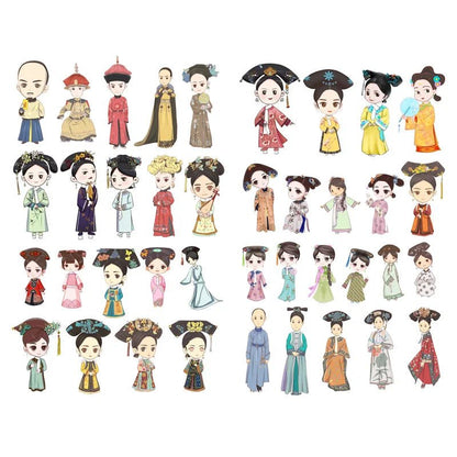 1 PCS Retro Chinese Girls in the Dream of Red Mansion Scrapbook Book Journal Stationery Stickers School Office Art Supplies - SS69