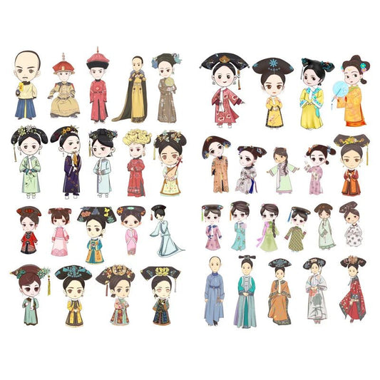 1 PCS Retro Chinese Girls in the Dream of Red Mansion Scrapbook Book Journal Stationery Stickers School Office Art Supplies - SS69