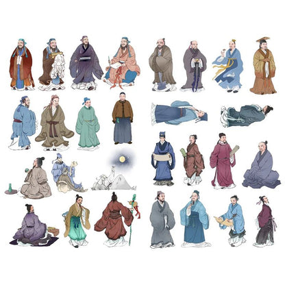 1 PCS Retro Chinese Girls in the Dream of Red Mansion Scrapbook Book Journal Stationery Stickers School Office Art Supplies - SS69