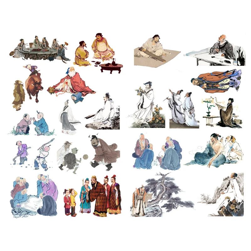 1 PCS Retro Chinese Girls in the Dream of Red Mansion Scrapbook Book Journal Stationery Stickers School Office Art Supplies - SS69