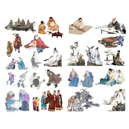 1 PCS Retro Chinese Girls in the Dream of Red Mansion Scrapbook Book Journal Stationery Stickers School Office Art Supplies - SS69