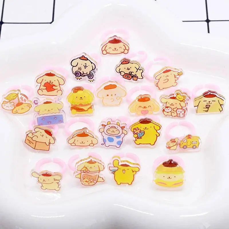 10/20Pcs Cartoon Sanrio Cinnamorolls Anime Kuromi melody Ring Kids Adjustable Rings Children Girl Rings Party Gifts SS69 7.69 4 / 10PCS