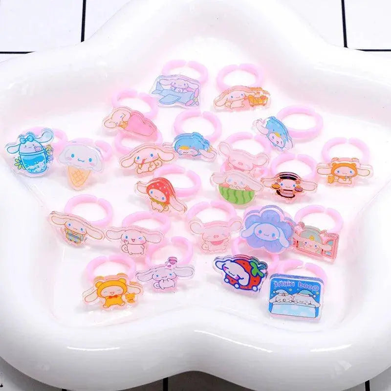 10/20Pcs Cartoon Sanrio Cinnamorolls Anime Kuromi melody Ring Kids Adjustable Rings Children Girl Rings Party Gifts SS69 7.69 3 / 10PCS
